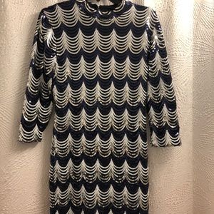 Blue and white sequin size 9 dress